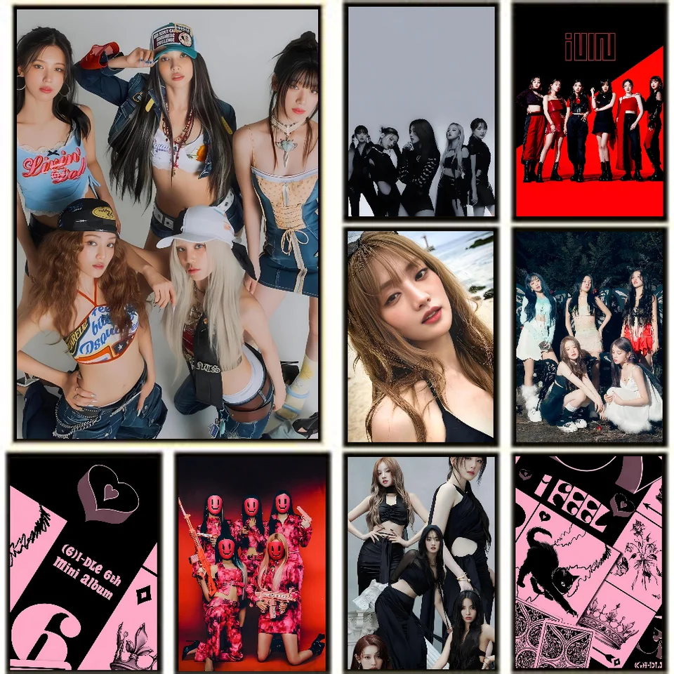 KPOP G-GIDLE plagát Self-pasívny umelecký vodotesný papier papier Coffee dom bar