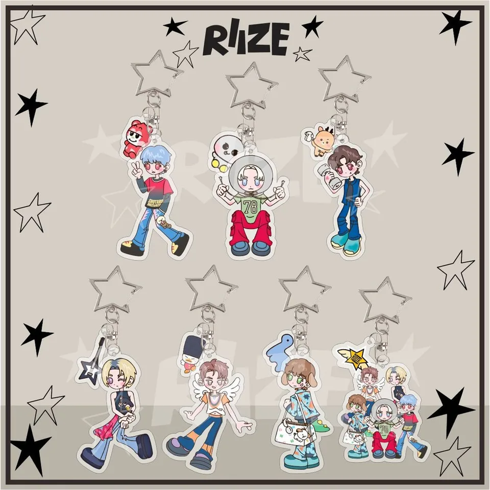 KPOP Idol Rize Cuil Cartoon Charact Key Ring Acryl Keychain