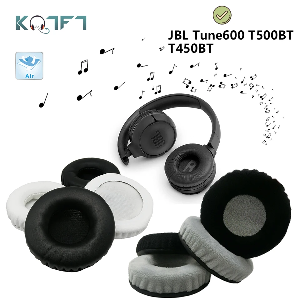 KQTFT flanel 1 pár náhradných ušných vankúšikov pre JBL Tune600 T500BT T450BT Headset Earpads Earmuff Cover Cover Cashing Cups