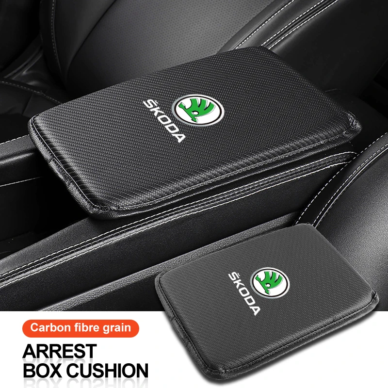 Krabica na lakťové lakťové lakťové krabičky Rats Leather Center Console Interiér pre skod Octavia 1 2 3 A4 A5 A7 A8 Mk1 Mk2 Kodiaq Superb 3 Karoq