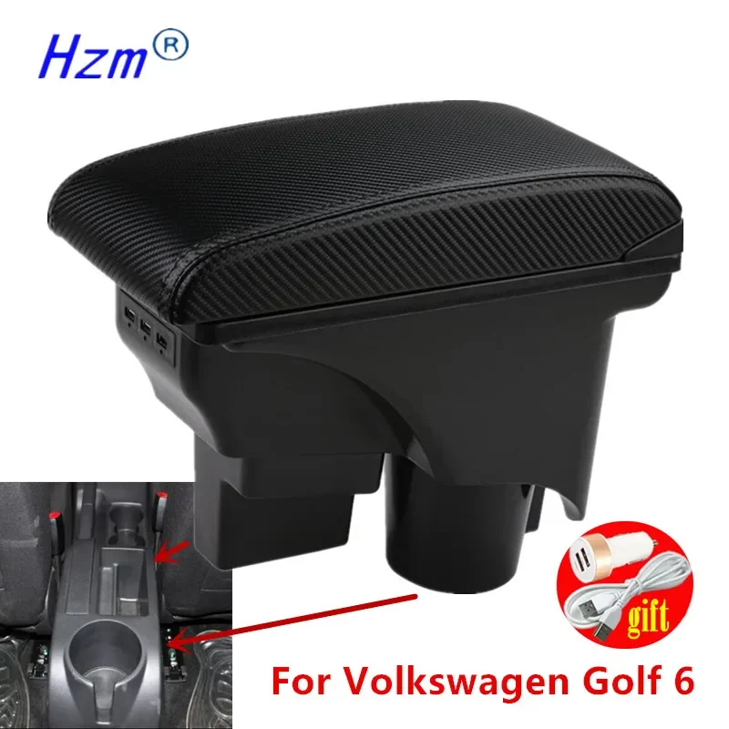 Krabica na lakťové opierky na uhlíkové vlákno pre Volkswagen Golf 6 lakťová skrinka pre VW Golf 6 Golf 5 MK6 MK5 Jetta 5 pre SAGITA SAGNAT SAGITA VW