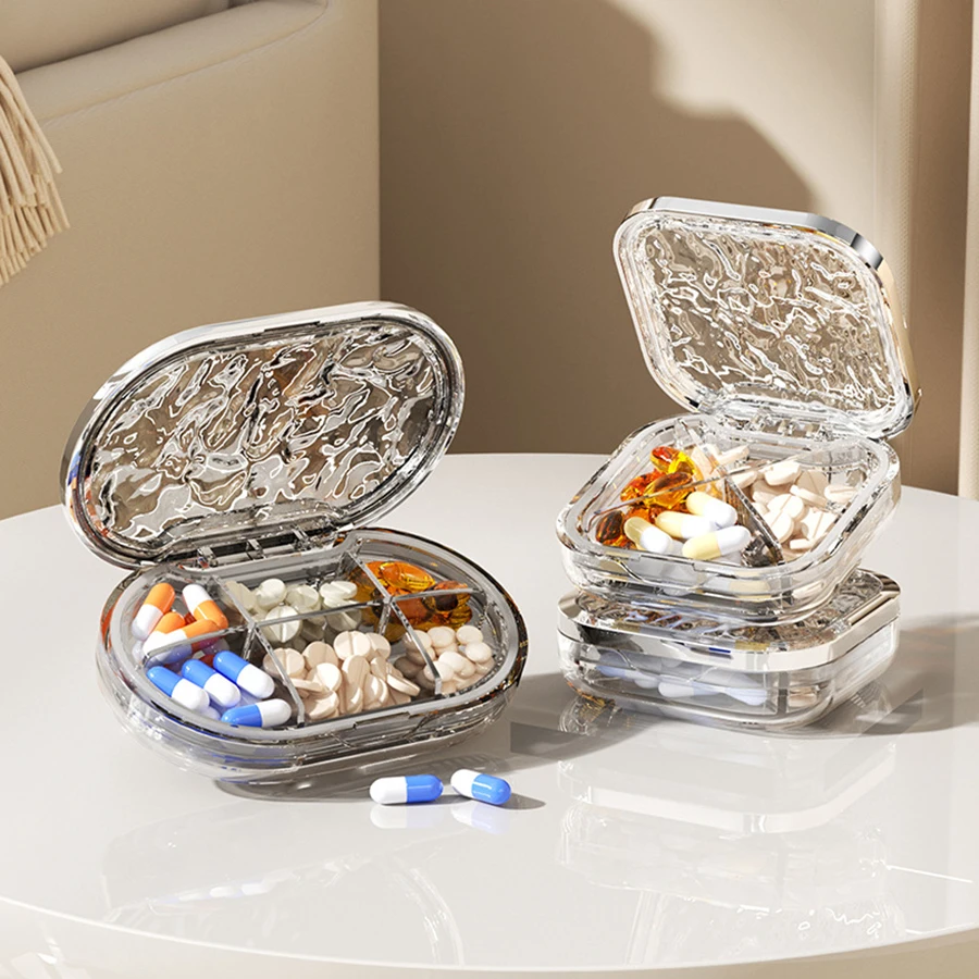 Krabica na zvlnenie pilulky Small Pill Box Denná tabletka Box Organizátor Cestovná tabletka Container 4/6 Držiak na pilulku pre držiak mini tablie
