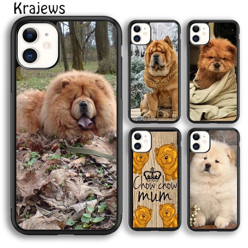 Krajews Chow Chow Dog Art Art Tlačný obal telefón pre iPhone 16 15 SE2020 14 6 7 8 Plus 11 12 13 Pro Max Plus Coque Fundas