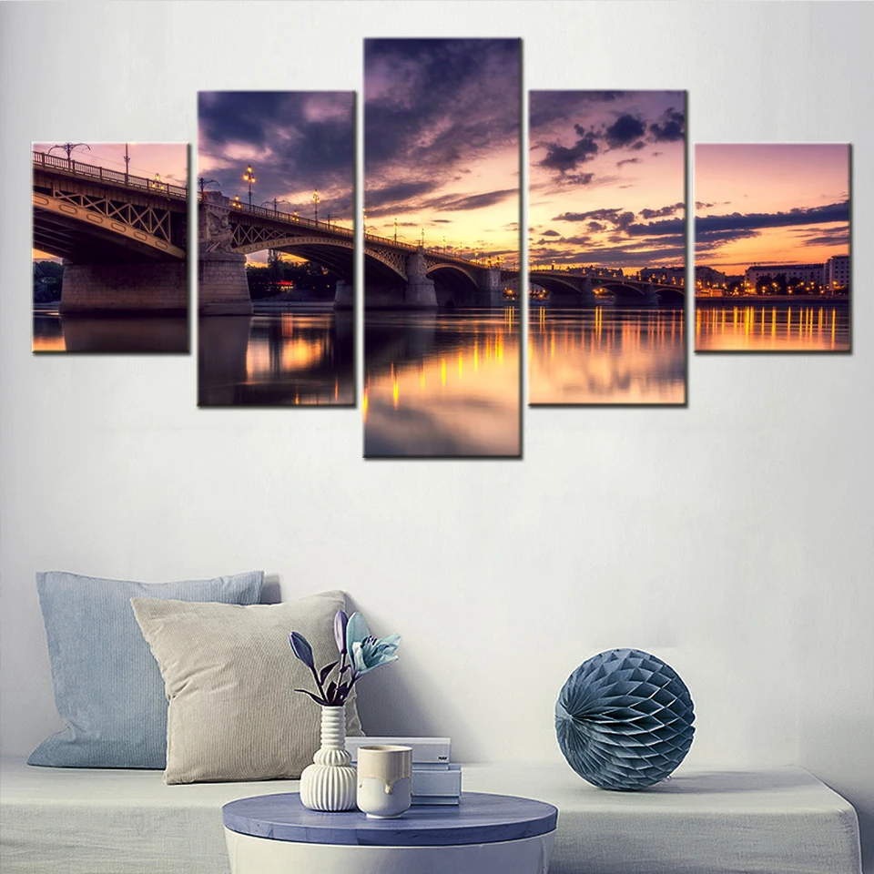 Krajina plátno nástenné umenie pre domáci výzdoba maľba plagátu Príroda Victoria Bridge nástenná maľba Modular Picture Artwork