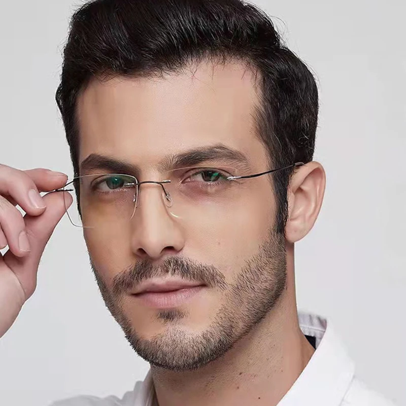 Krasivyy Classic Rimless Gule Frame Men Ultralight Optické okuliare na predpis