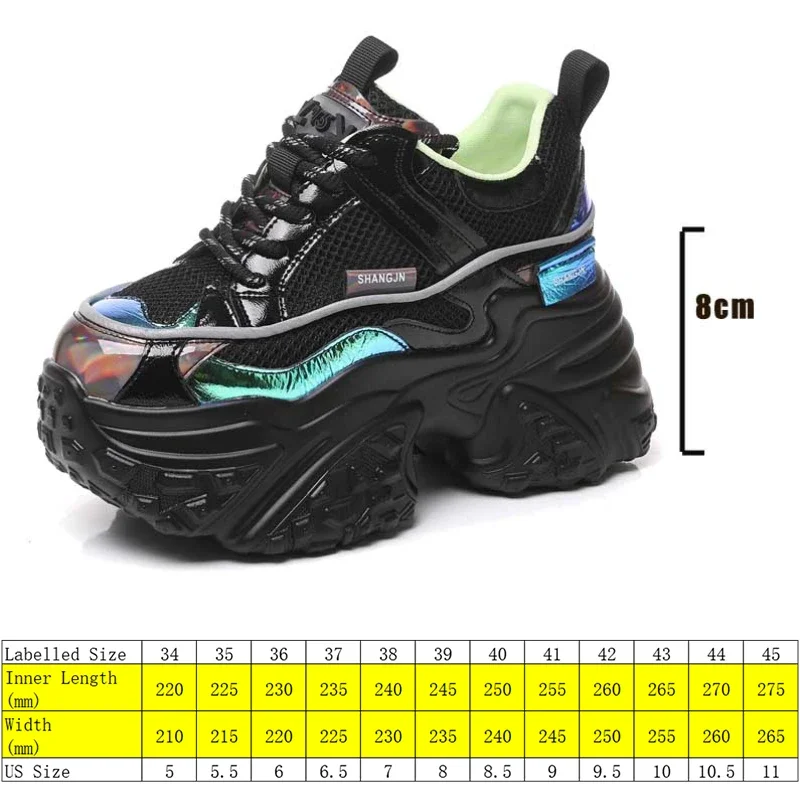 Krasovki 8cm Air Mesh Originálne kožené robustné tenisky Vulcanize Platforma klin Loafer Loafer Hollow letné letné dámske pohodlné topánky