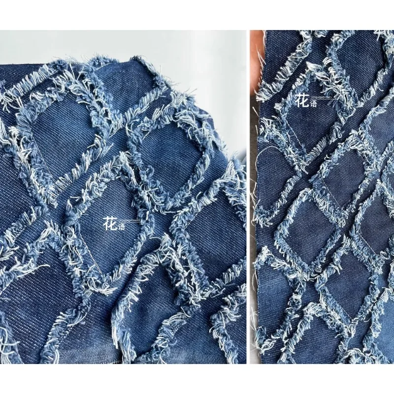 Kravata zafarbená džínsová tkanina Jacquard Corgeted Texture Kreatívne vonkajšie oblečenie dizajnér oblečenie šijacia látka Veľkoobchod