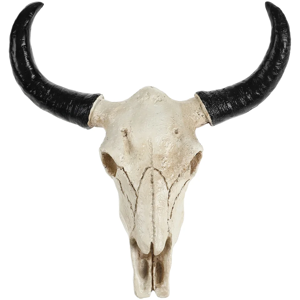 Kravská lebka Walling visieť v riadení kreatívnych taxidermy zvieratá socha domáca kancelária Resin Bull Horn Figurín
