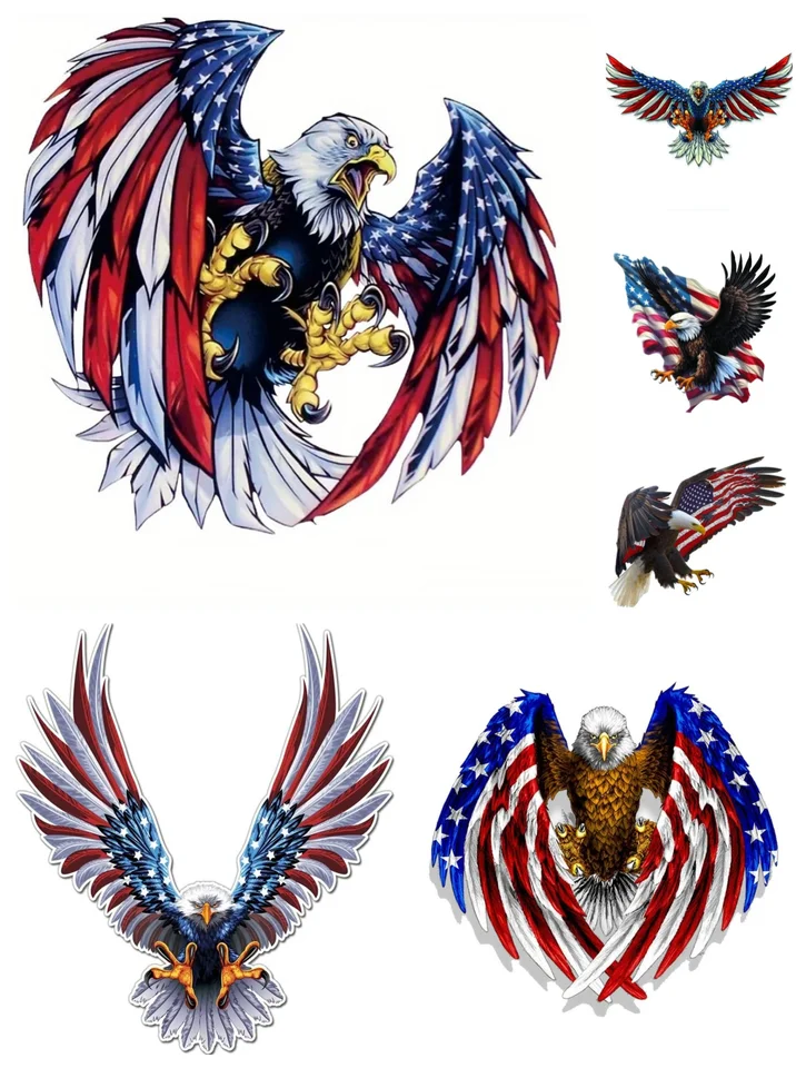 Kreativita americká vlajka Bald Eagle CAR CARER Automobily Motocykle Vonkajšie príslušenstvo Vinylové obtisky