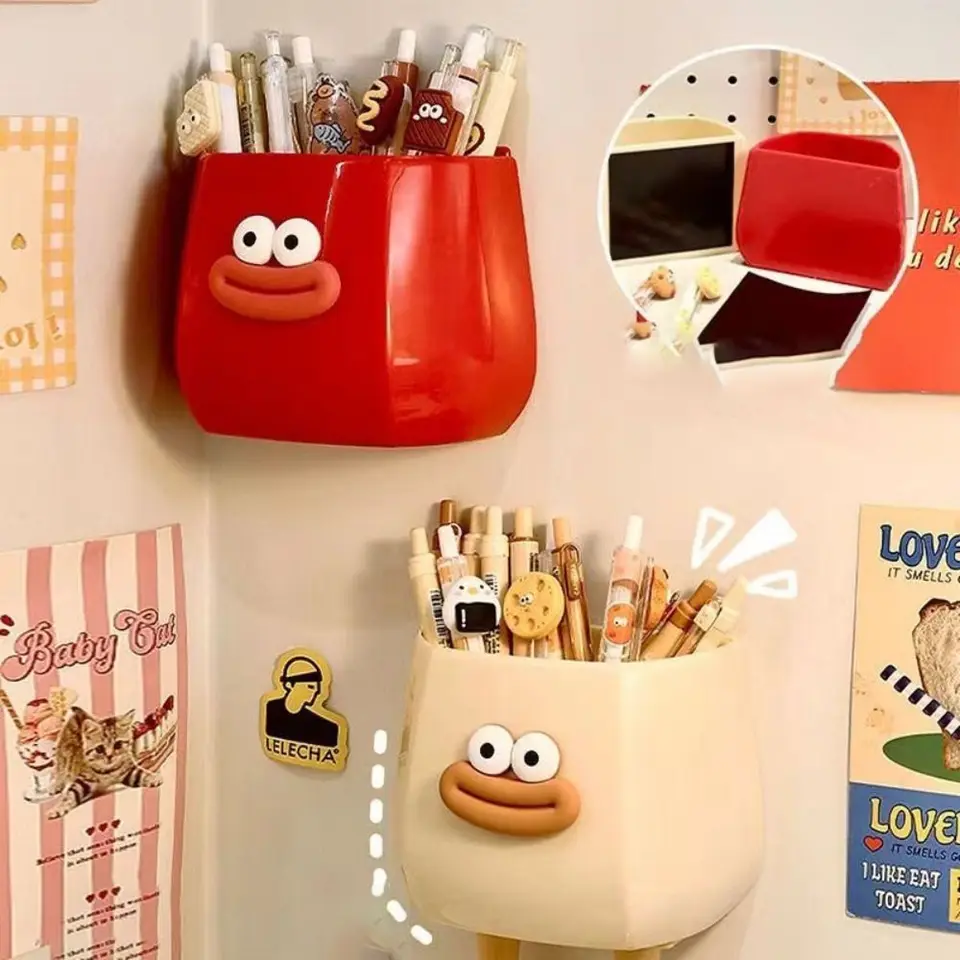 Kreativita veľká kapacita držiak pera INS trvanlivé pero Holde Plast Storage Box Funny Cartoon Girl Simple Cencil Container