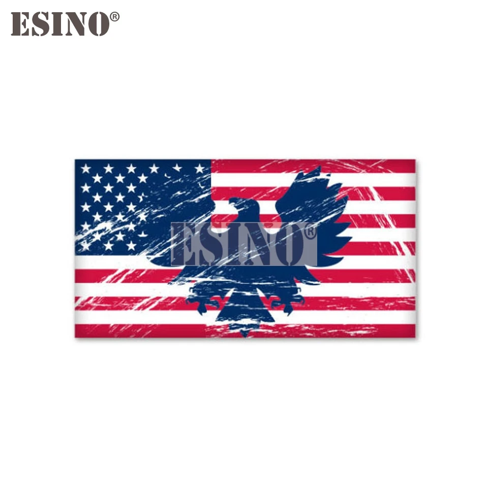 Kreatívna americká vlajka Flying Hawk Decal Cartoon PVC nepremokavá auto slepka na telo vinyl