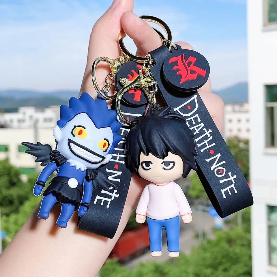 Kreatívna anime smrť poznámka Doll Keychain Cartoon Sickle Wings Bag Car Key Prívesné doplnky roztomilý darček pre bábiky darček