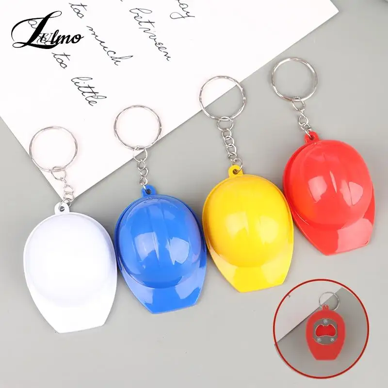 Kreatívna bezpečnostná prilba fľaše otvárač Keychain prenosný otvárač artefaktu malý prívesok Praktická dekorácia prívesok