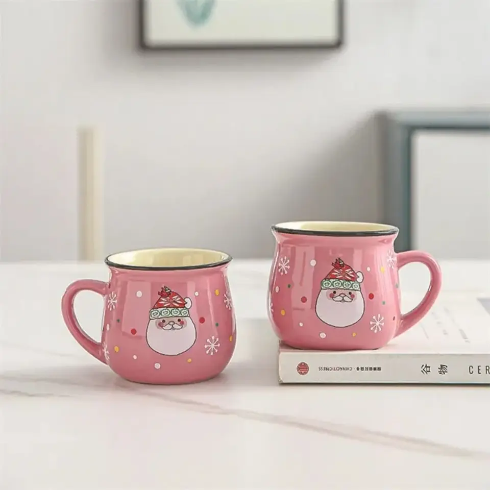 Kreatívna karikatúra Santa Ceramic vianočný hrnček, ktorý nie je odolný voči raňajká