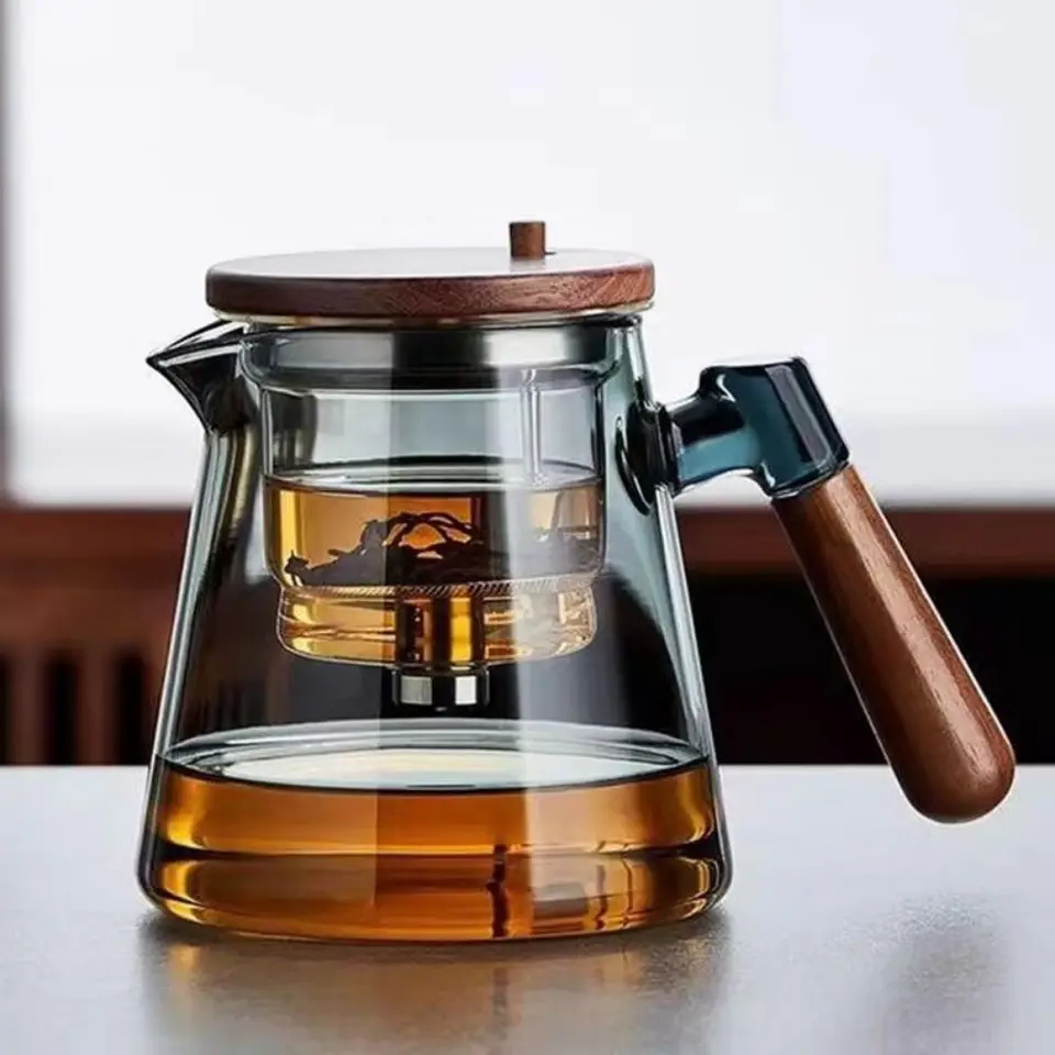 Kreatívna kúzelná sklenená čajová kanvica odolná voči tepelne 750 ml čajového hrnca s infusermi Press Press Presparent Lazy Kungfu Kvapkajúca čajová kanvica