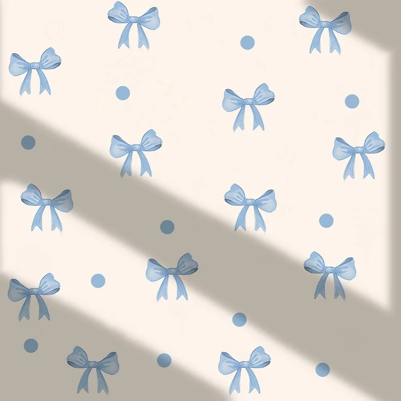 Kreatívna osobnosť Modrá nálepka na stenu, skriňová nálepka dievčaťa Girl Heart Bedroom Bowknot Wall Sticker PVC