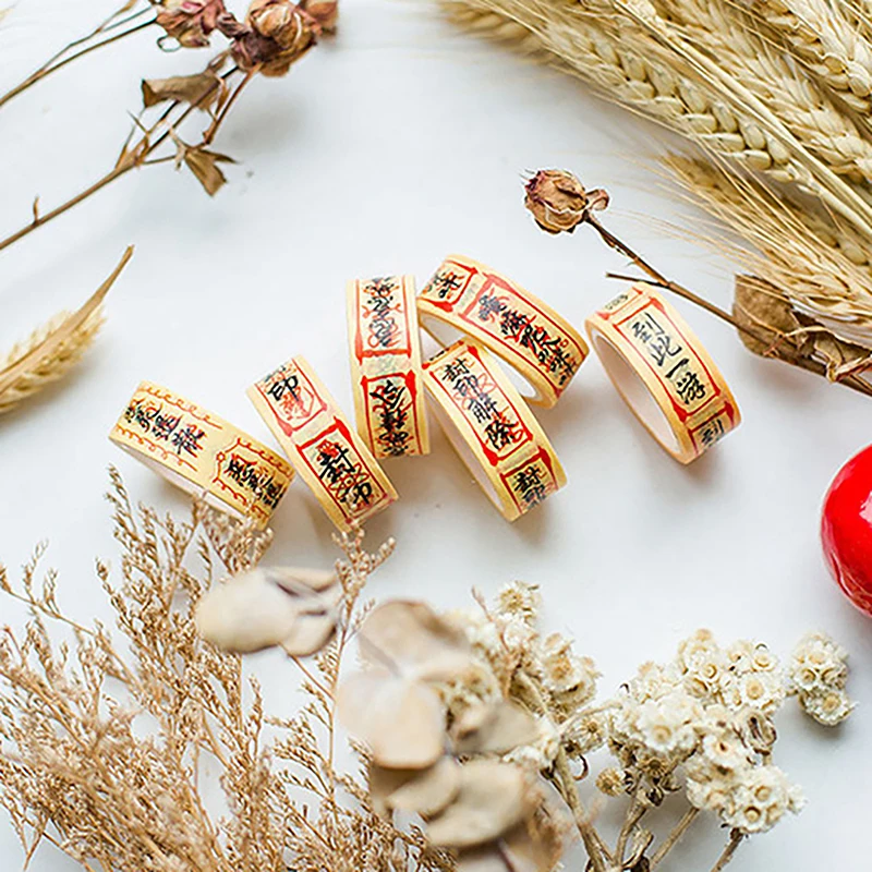 Kreatívna runa papierová páska slza tesnenie dekoratívna pásková páska Nálepka na trstinu DIY Crafts washi darček balenie denník Vintage Material