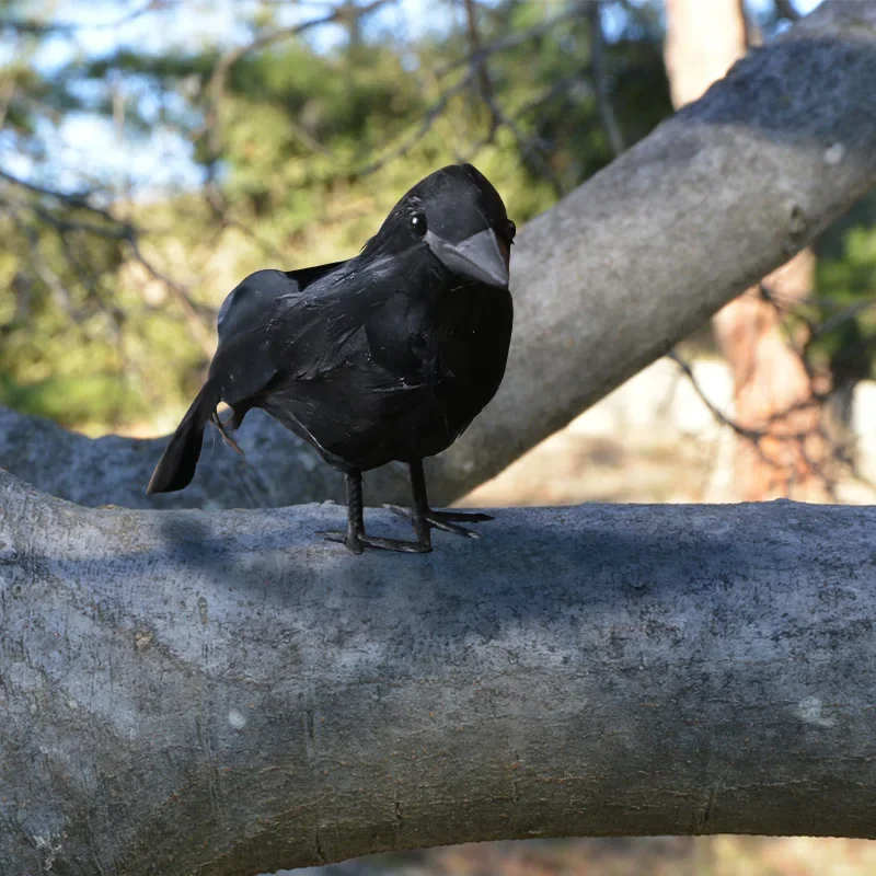 Kreatívna ručná simulácia simulácie Crows perie perie figurín ozdoba zvierat vták Záhrada vták Horor Crow Halloween dekorácia