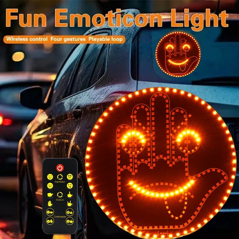 Kreatívna zábava Tri modely gesto lampa auto interiér zadné čelné sklo LED gesto gesto znamenie znamienka Znak výstražné brzdové svetlo