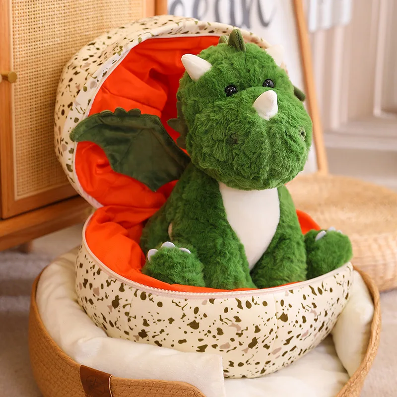 Kreatívne dinosaurus vajcia plyšový vankúš plnený mäkkou karikatúrou draka Doll Dollw Vankúš Funkan dinosaurus vajíčko obsahujúce malú hračku Dino