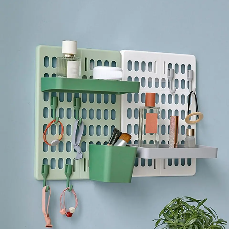 Kreatívne DIY perforované dosky bez punč PP Multifunkčný skladovací stojan pre domácnosť pegboard