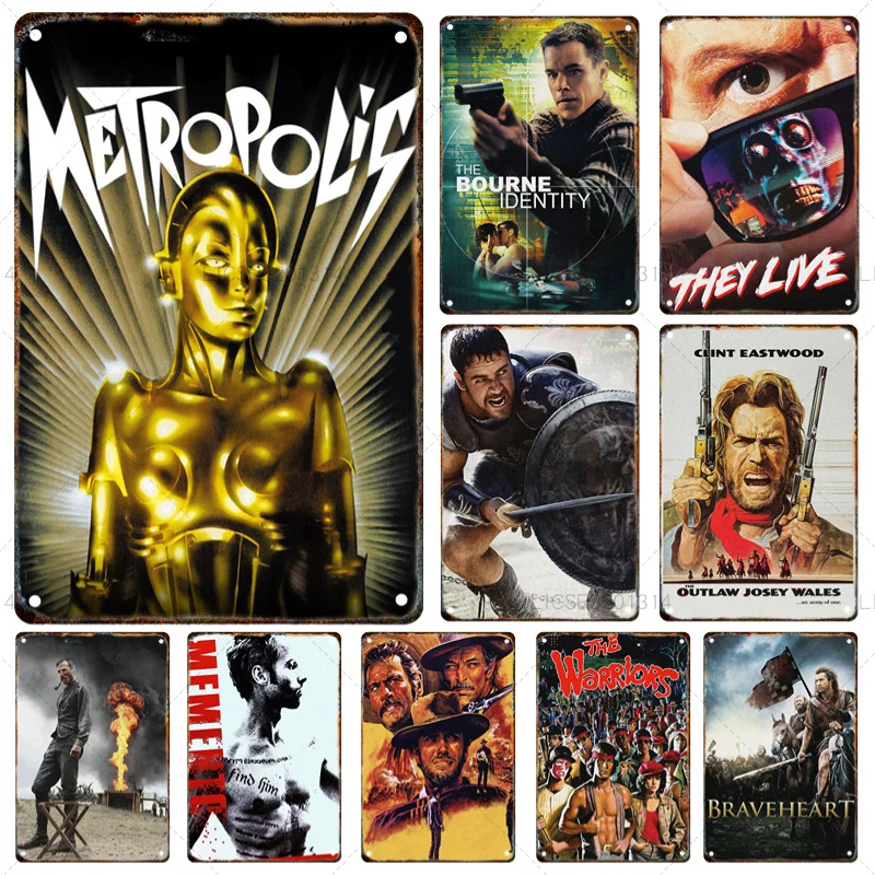 Kreatívne filmové postavy Cín maľba kovové značenie klasické plagáty domov obývacia izba Muž Cave Club bar dekoratívne nástenné dekorácie darček