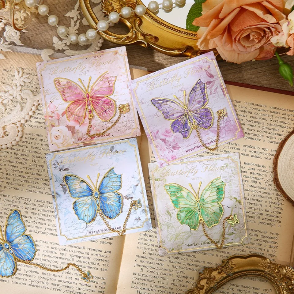 Kreatívne kovové motýľ kovové záložky Butterfly School Office Dodávky oddeľovače stránky značky Vintage kniha stránky klipy