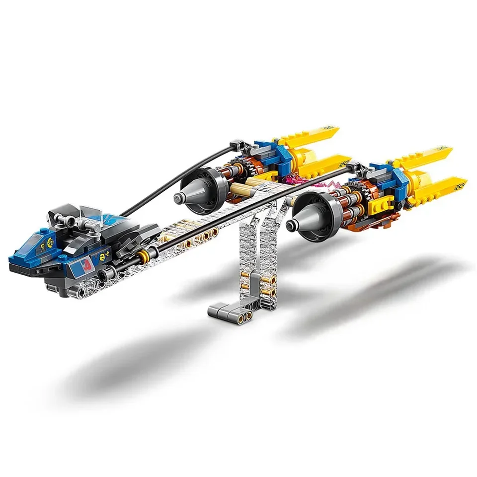 Kreatívne kyvadlové kyvadlové závodné bloky, kompatibilné s Anakin's Podracer Construction Kit, Educational Brick Toys, 75258