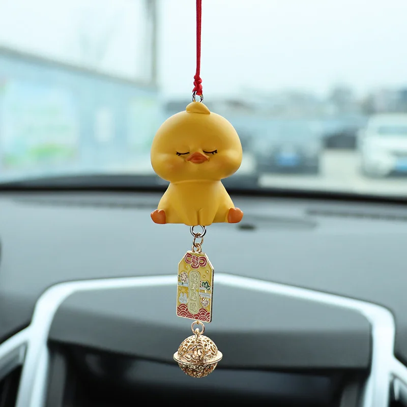 Kreatívne malé žlté kačacie živicové auto spätné zrkadlo Závesný závesný závesný ornament