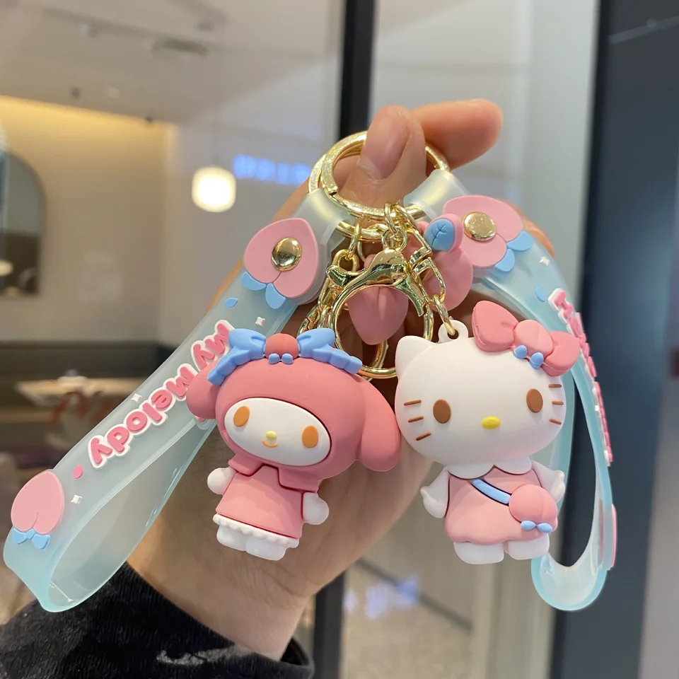 Kreatívne nové Sanrio moe broskyňa kľúče roztomilé Kuromi plyšové kľúče pre páry tašky príslušenstvo auto kľúča kľúča malý darček.