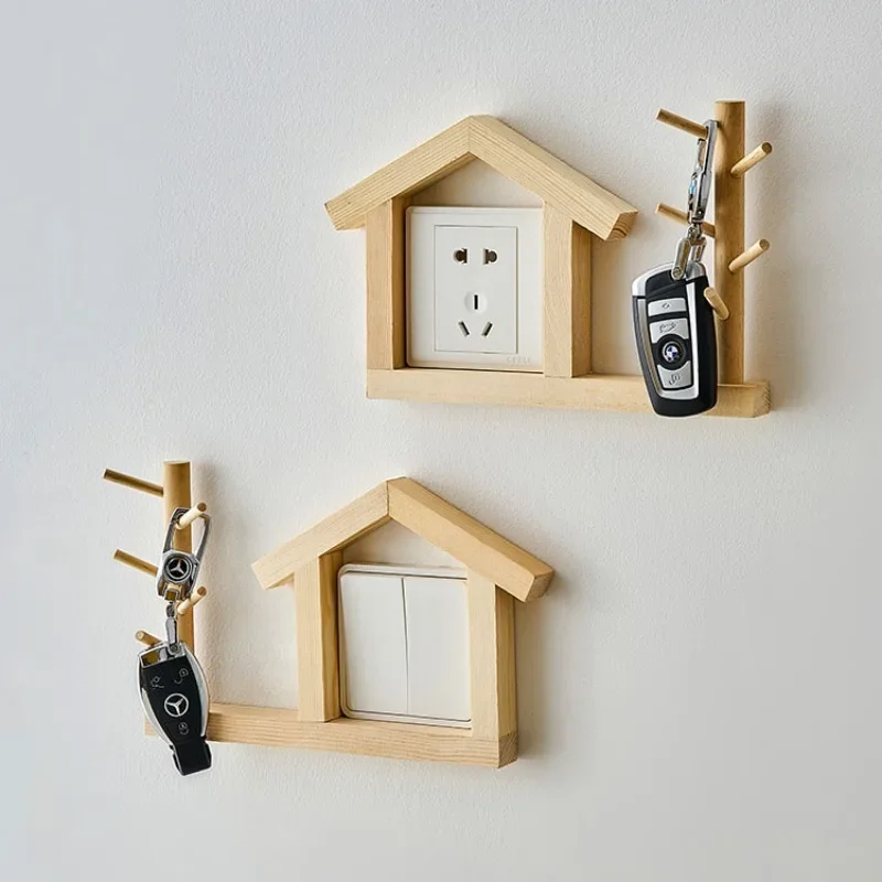 Kreatívne nálepky na spínač z masívneho dreva, dekoratívne nálepky na stenu, panel Nordic Socket, ochranné kryty, nálepka na spínač svetla