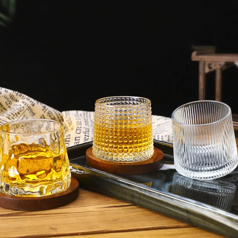 Kreatívne okuliare whisky trvanlivé otočné sklenené koktaily koktaily víno brandy šálka voda šťavu čajový hrnček Party pitie sklo pohárik