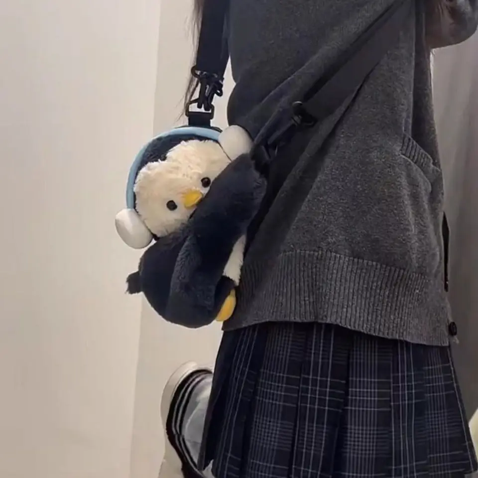Kreatívne plyšové hračky Penguin crossbody taška pre bábiky Doll Detský batoh jk lolita veľká kapacita
