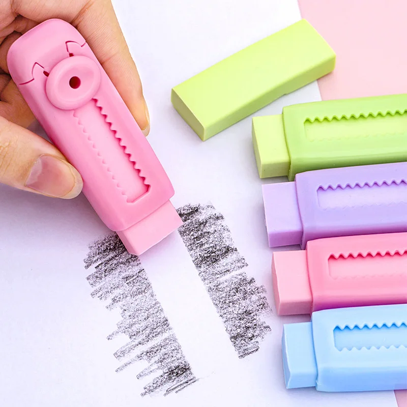 Kreatívne posuvné gumy set roztomilý macaron farebný novinky Easy Rubbers Kids Kawaii ceruzka guľa