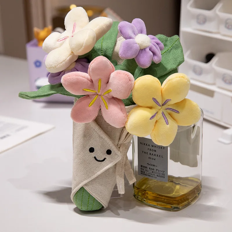 Kreatívne ručné kytice Doll Kartoon plyšové hračky Rastliny kvety Doll Byquet Valentín darček pre priateľky