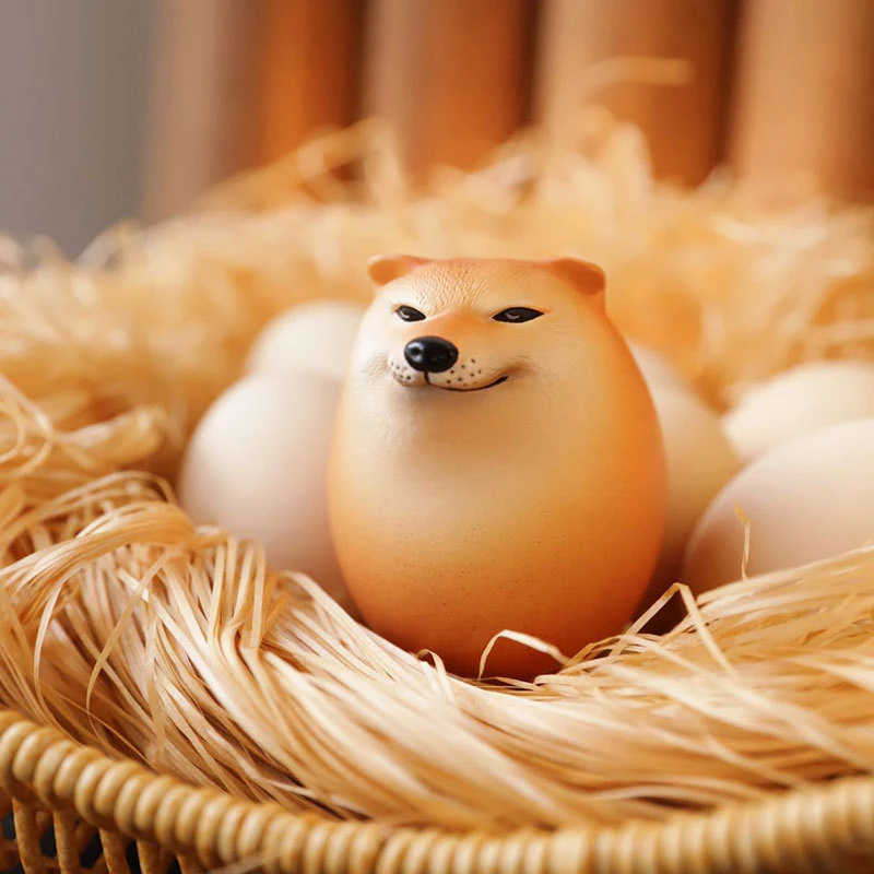 Kreatívne Shiba Inu realistické vajíčko PVC Desko Decor Dog & Egg Union Ozdoby pre domáce kancelárie zábavné darčeky
