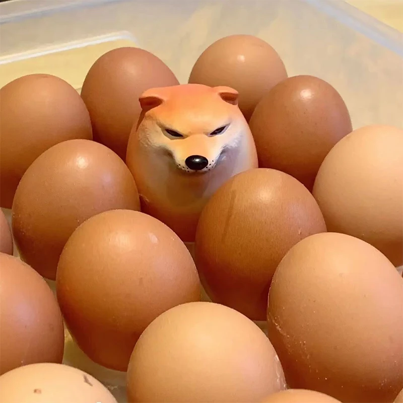 Kreatívne Shiba Inu Realistický tvar vajíčok PVC DECON DECON DO DOG & EAGH UNION DECORÁCIE PRE DOMÁCNE KANCELÁCIE Zábavné vianočné darčeky
