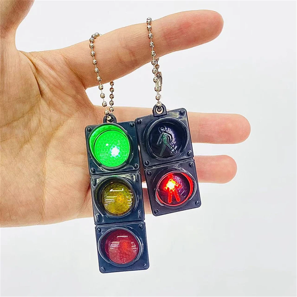 Kreatívne simulované elektronické semafor Keychain pre ženy Men Funny Mini pre chodcov LED LED mladé svetlo emitujúce hračky N891