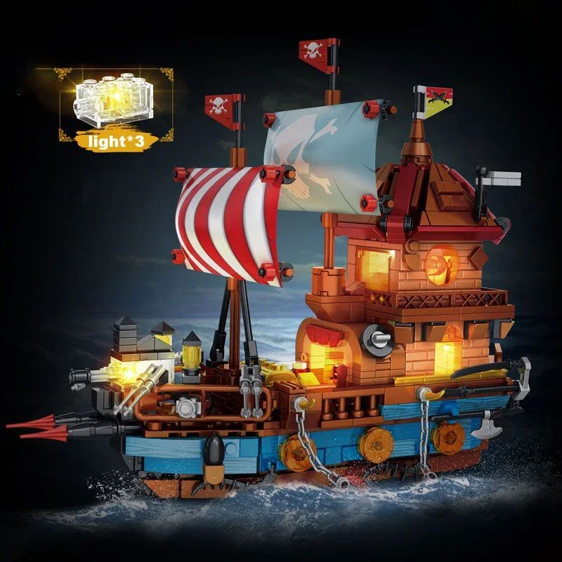 Kreatívne stredoveké piráti loď Building Blocks Model lode Karibské plachetnice Adventure Zhromaždiť tehly hračky Darčeky pre deti dospelých