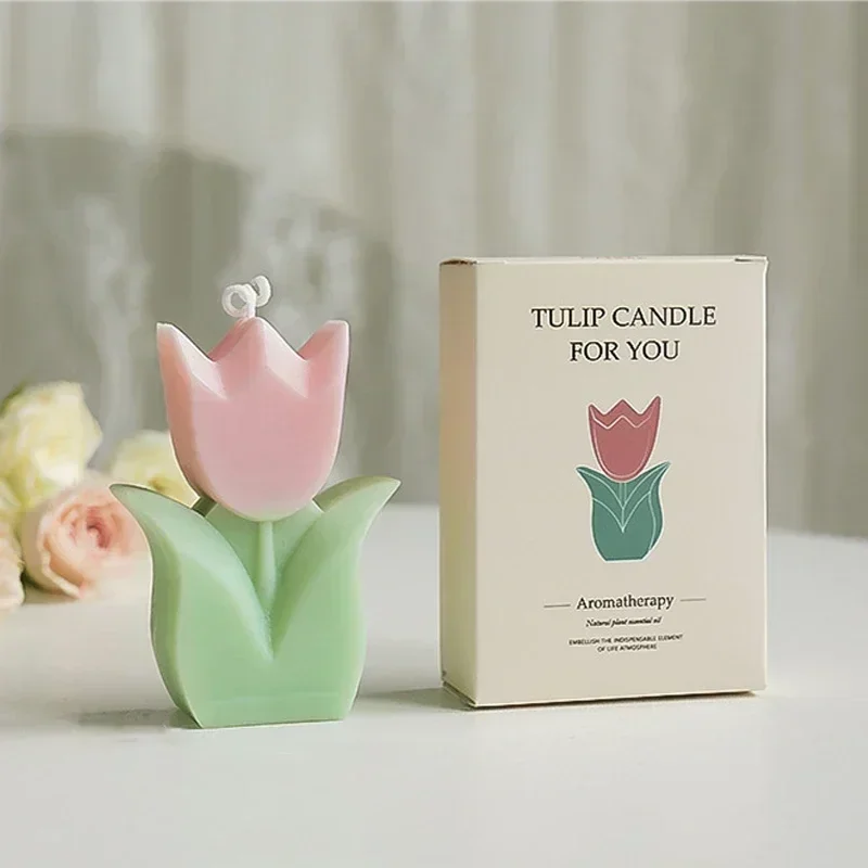 Kreatívne svadobné darčeky Hosť Darčekové sviečky Tulipány kvet aromaterapeuta sviečka estetická izba dekor aromatické sviečky dievča