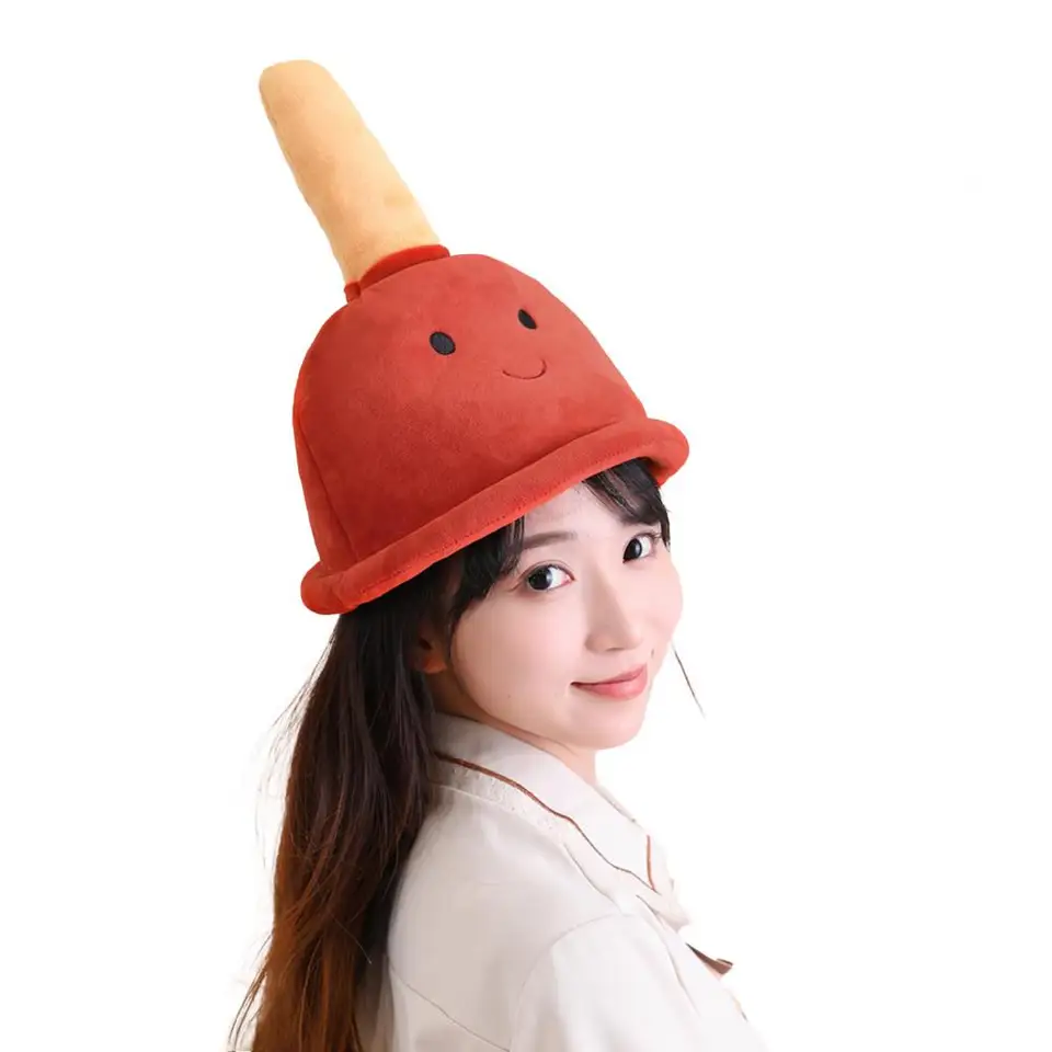 Kreatívne toaletné prísavky Nástroj hlavy hlavy simulačný klobúk hlava Cover Cute Selfie Selfie Prop Halloween Plush Hat Party Decor Decor