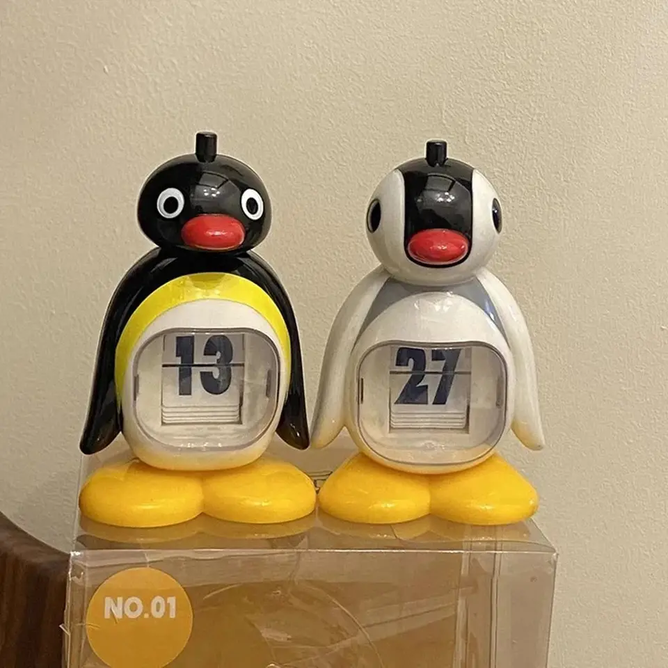Kreatívne tučniak kalendár stolová dekorácia naliehajúca večný kalendár roztomilý dekorácia bábik Penguin