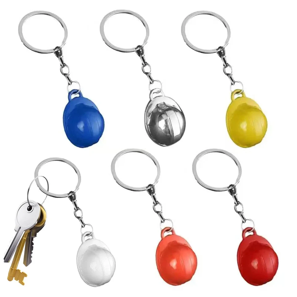 Kreatívne tvrdé klobúky Keychain Mini Construction Hat Keyrings Miniatúrne stavebné prilby malé bezpečnostné klobúky Kúzla