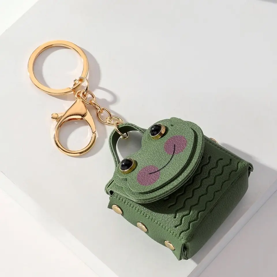 Kreatívne veľké kapacity ženy Karikatúra žaba roztomilá zipsová kabelka Multifunkčná s kabelkami na mince Keychain