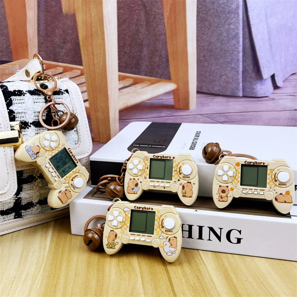 Kreatívne vtipné Capybara Mini Game Console Pendant Keychain Darček pre najlepších priateľov