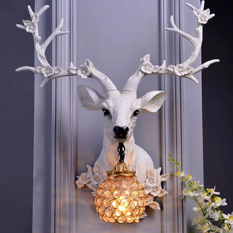 Kreatívne šťastné jelene nástenné lampa Moderný dizajn živica priemyselná lampa pre obývaciu izbu pozadie stena dekorácie reštaurácia lampa lampa