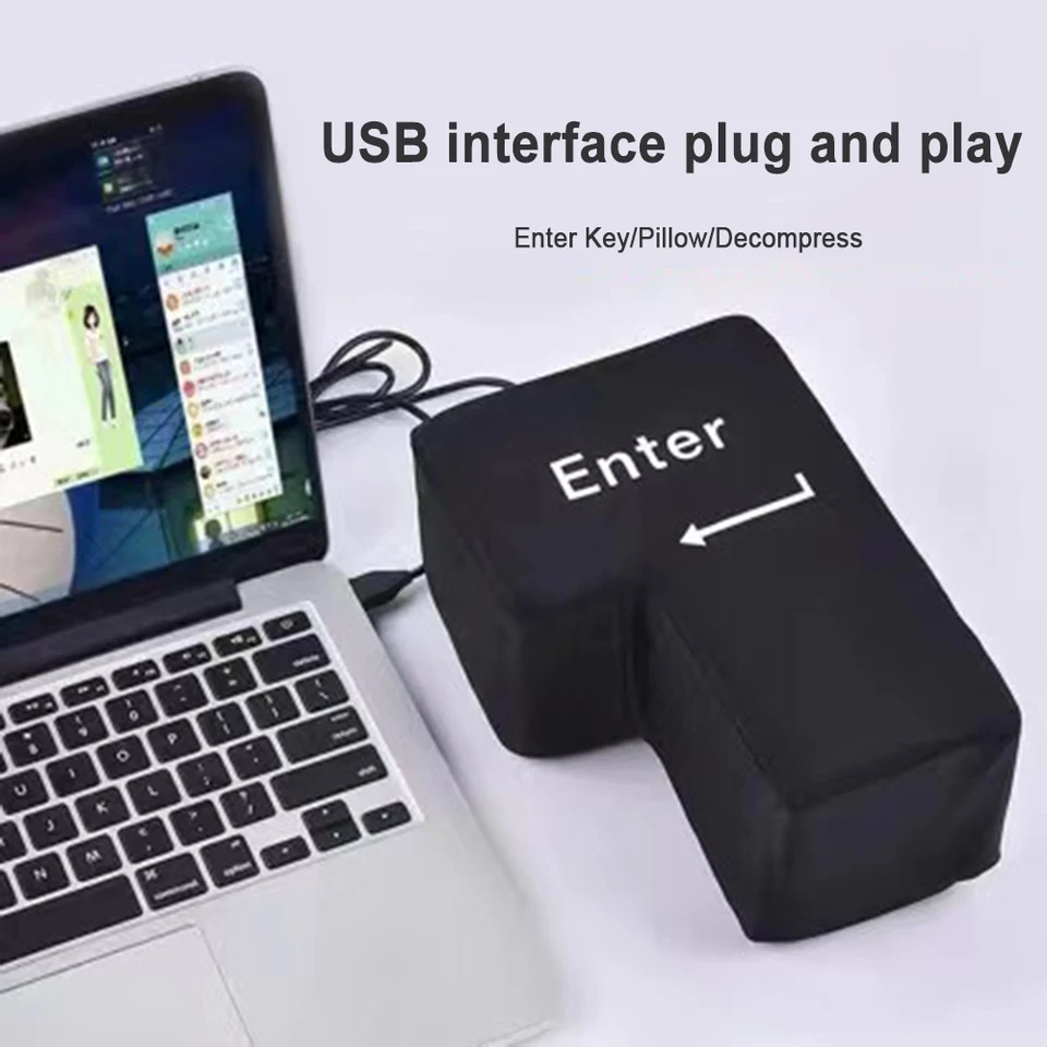 Kreatívny antistres obrovský vstup do kľúča Veľký obrie USB počítač Klávesnica Venter gombík vankúš Office Desktop Stres Rellievever