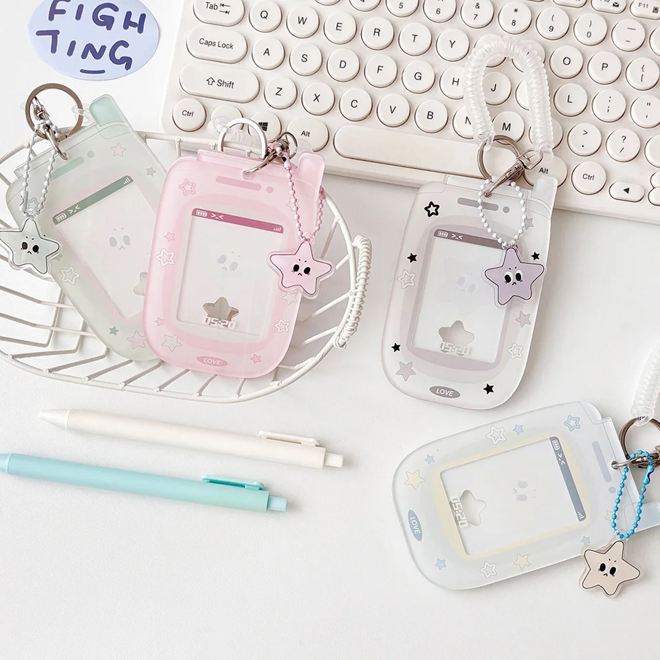 Kreatívny dizajn KPOP Photocard Držiteľ Chic Sweet Star Family Friend Študent Photo karta obal Case Lanyard Photocard Protector