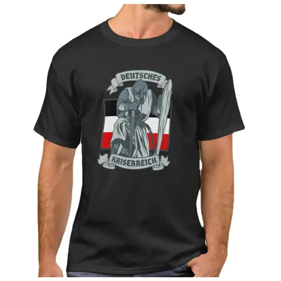 Kreatívny dizajn nemecké tričko Knight Sword. Letné bavlnené krátke rukávy O-Neck pánske tričko Nové