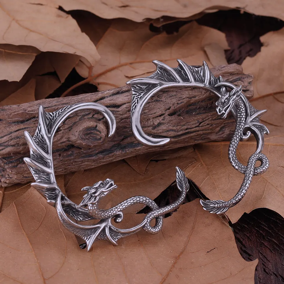 Kreatívny dizajn z nehrdzavejúcej ocele Dragon Ear Clip náušnice